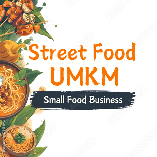 Street Food UMKM Banner Template Small Food Business Vector