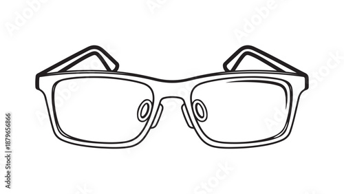 Minimalist glasses illustration for eyewear design