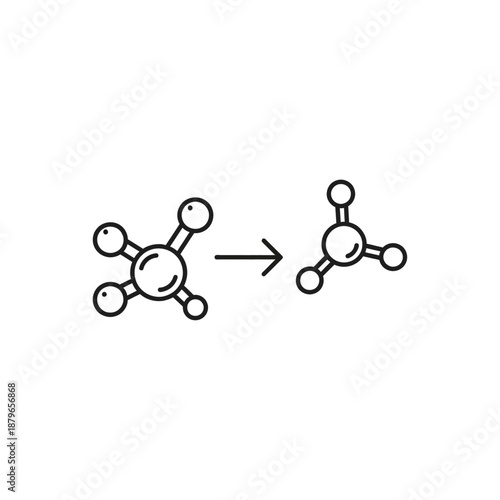 Chemical Molecules Icon, Molecular Structure and Chemistry Science, Scientific Research and Laboratory Illustration