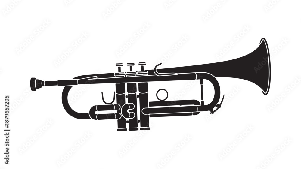 Naklejka premium Minimalist trumpet vector illustration