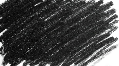 Black scribbled pencil strokes filling white space, abstract texture background for art and design concepts
