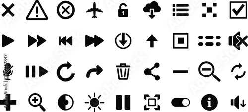 Cloud Computing and Network Storage Icon Set + Minimalist black solid symbols for data synchronization and hosting + Cloud, Sync, Server, Storage, Backup, Hosting, Security.