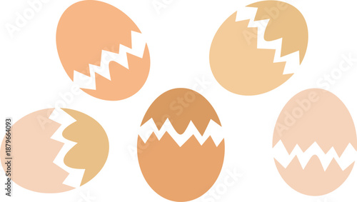 Cracked Eggshells in Various Earth Tones Brown Beige