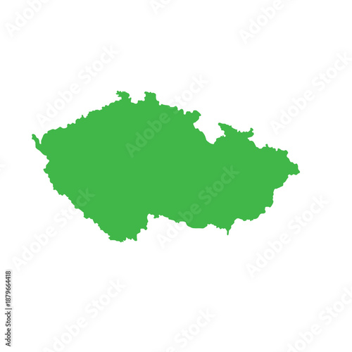 Map of Czech Republic, sign silhouette. World Map Globe. Vector Illustration isolated on white background. Europe continent.