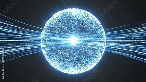 Abstract animation showing multiple data streams merging into a unified workflow, representing data integration, automation, and modern digital business systems. Ideal for corporate presentations, tec