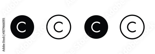 Copyright icon on white background. Modern simple icon vector illustration.