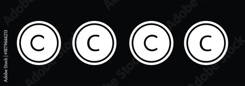 Copyright icon outline vector. Thin linear logo