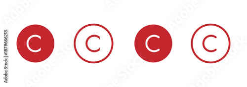 Copyright icon outline vector. Thin linear logo
