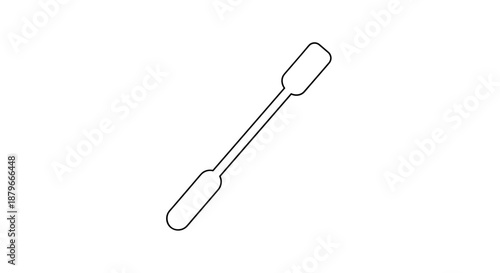 Illustration of a sugar stir stick with a minimalist design, isolated on a white background, featuring clean lines and a simple geometric shape