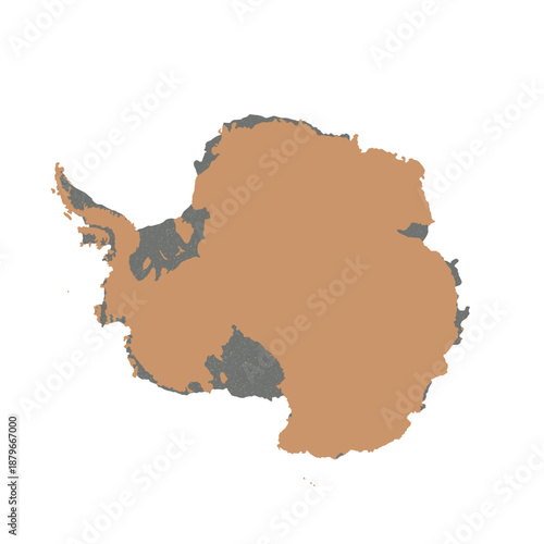 Map of Antarctica, sign silhouette. World Map Globe. Vector Illustration isolated on transparent background. Antarctic continent.