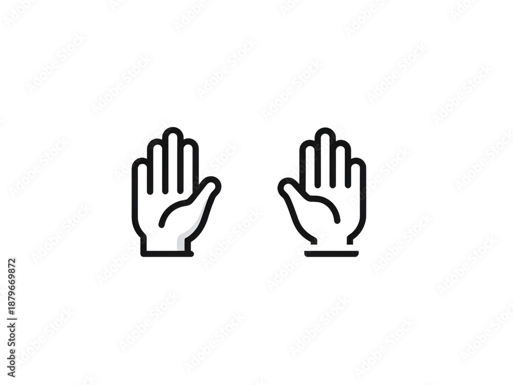 Obraz premium Two hands are shown in a white background