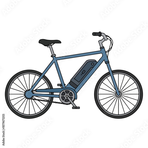 Electric Bicycle with Spoked Wheels and Battery Pack