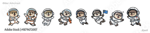 Astronauts in Various Poses and Outfits.