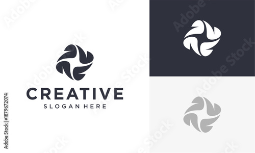 Vector logo template design showcasing abstract shapes and creative elements for branding purposes, displayed on various colored backgrounds referenced in 1159.eps