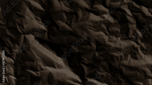 Crumpled paper texture with deep creases and folds