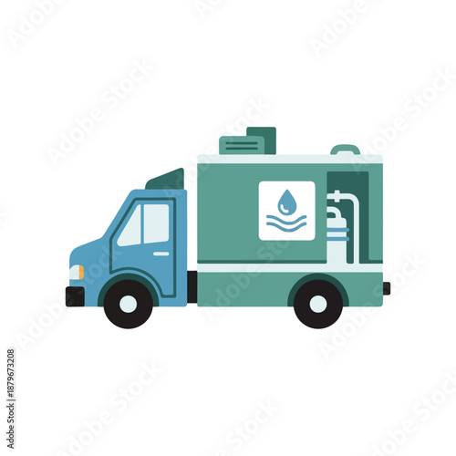 Mobile Water Purification Unit on a Truck for Emergency Relief
