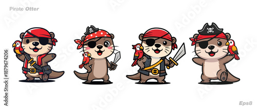 Four Cartoon Meerkat Characters in Different Costumes.