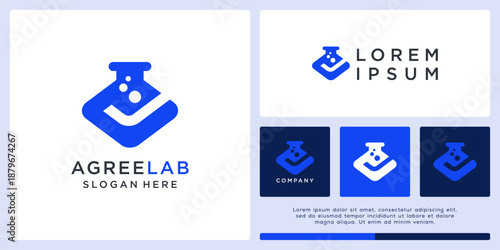 Agree laboratory logo design template.