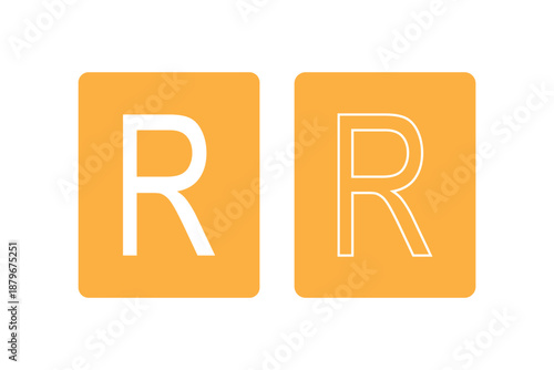 Registered trademark symbol vector illustration, black and white R logo design, intellectual property protection icon, branding identity element, legal business rights, copyright registration 