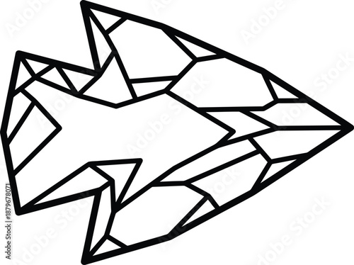 Prehistoric Stone Arrowhead Vector Icon