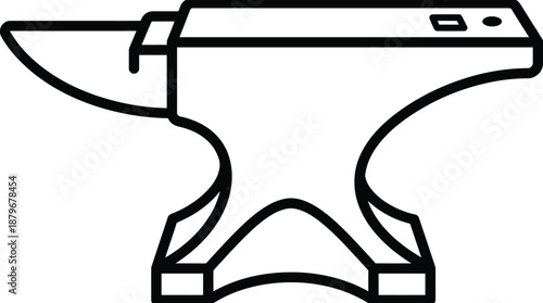 Traditional Blacksmith Anvil Vector Icon - Minimalist Iron Tool for American History