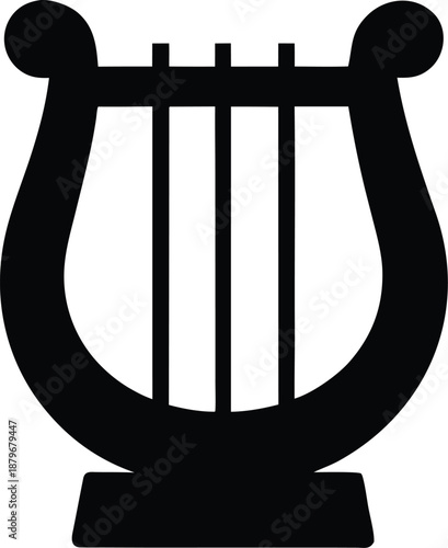 venezuelan joropo harp silhouette vector illustration on transparent background