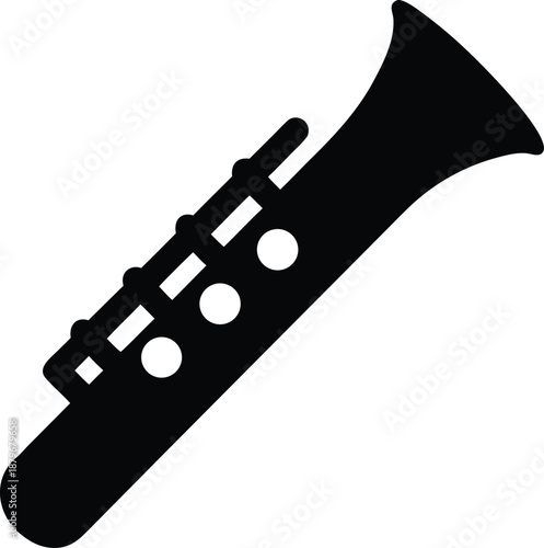 slovak fujara flute silhouette vector illustration on transparent background