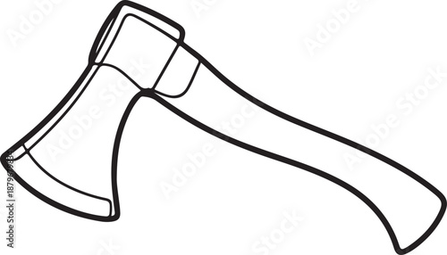 Continuous Line Drawing of a Classic Wood Axe