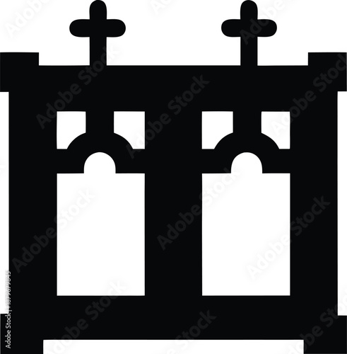 peruvian retablo box silhouette vector illustration on transparent background