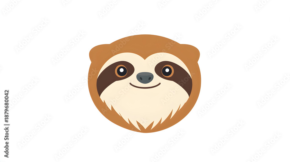 Fototapeta premium Sloth face illustration with transparent background