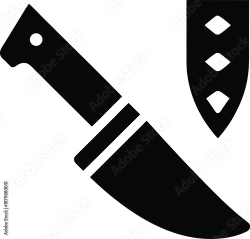 mexican alebrije carving knife silhouette vector illustration on transparent background