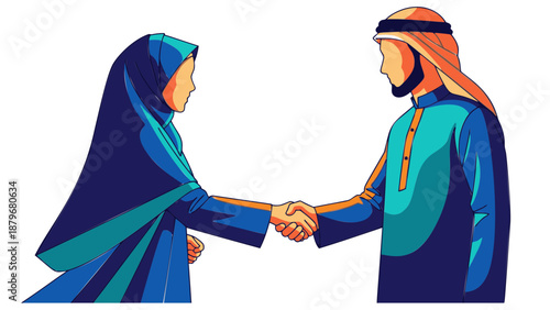 Businesspeople Shaking Hands in Professional Meeting.