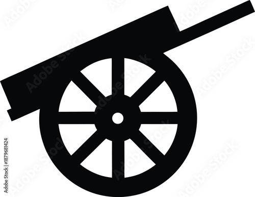 costa rican oxcart wheel silhouette vector illustration on transparent background