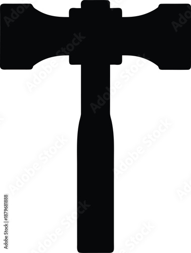 bolivian tin repouss hammer silhouette vector illustration on transparent background