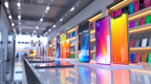 view to a modern styled store for mobile phones and smartphones