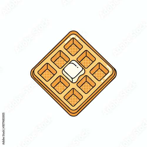 Delicious Waffle with Butter