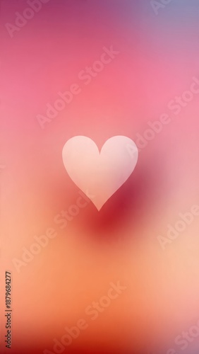 Soft pink heart on gradient background
