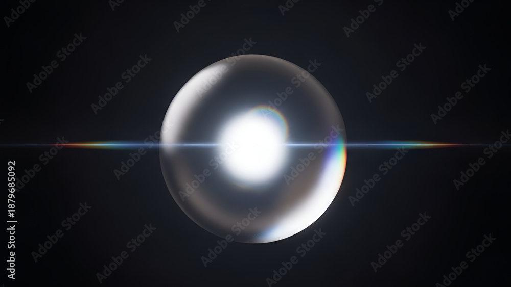 Obraz premium Abstract Orb Lens Flare: Modern Tech, Sci-Fi Element