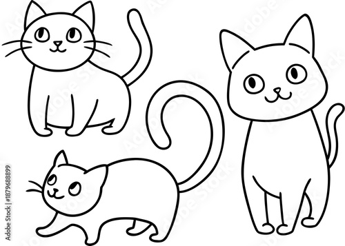 Whimsical cats in a playful garden Vector