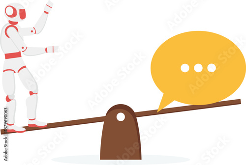 Robot Balancing Communication Trends on Seesaw Scale