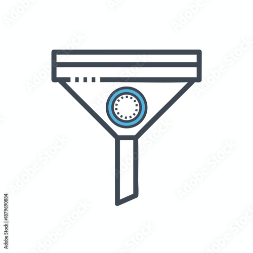 Simple Line Icon of a Squeegee with Water Droplets