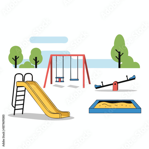 Children s Playground Equipment in a Park