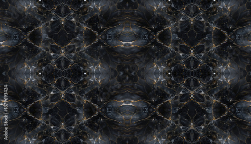 ブラック×シルバー・メタリックマーブル背景