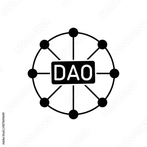 Icon a DAO decentralized autonomous organization network, isolated against a clean background.