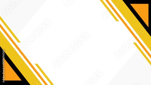 White abstract background with yellow diagonal accents