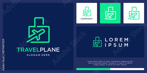 Travel plane logo design template.