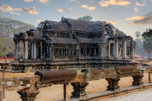 Angkor, Cambodia. Views from inside and outside the Angkor Wat temple.