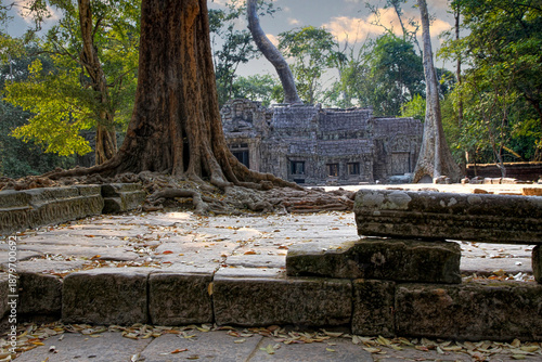 Angkor, Cambodia. Views from inside and outside the Angkor Wat temple.