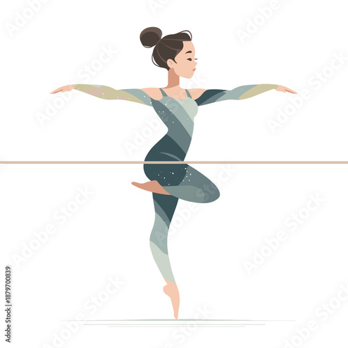 Young woman dancing gracefully in a modern ballet pose concept of Lifestyle of a modern woman  