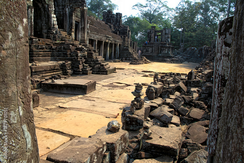Angkor, Cambodia. Views from inside and outside the Angkor Wat temple.